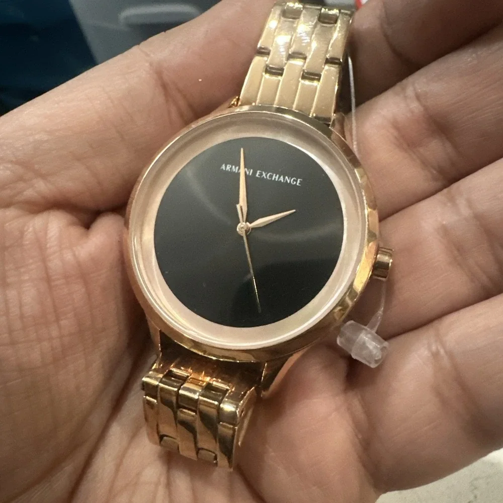 Works Armani Exchange Womens Watch Black Dial Rose Gold 38mm Fit 5in Small Wrist